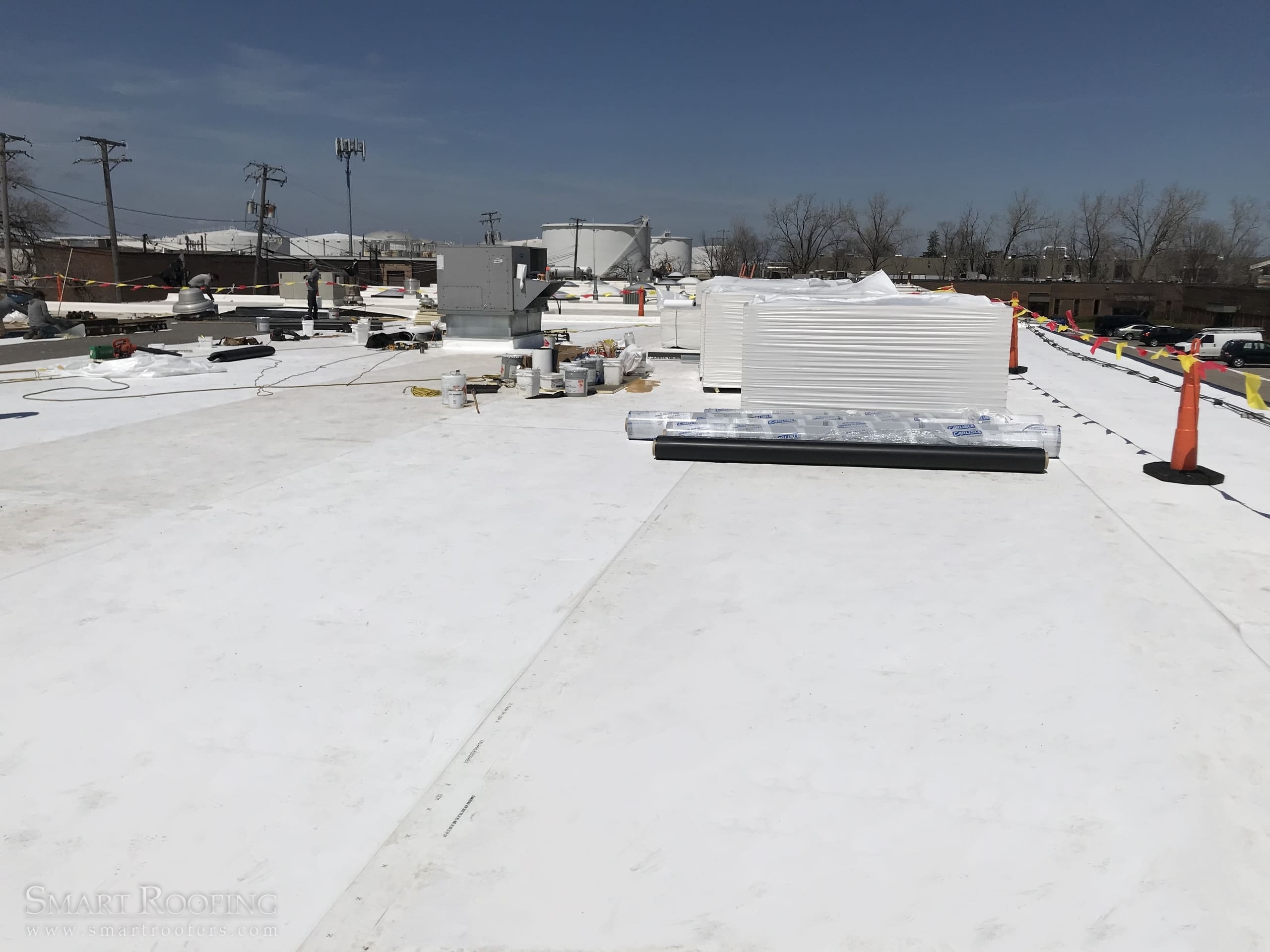 Commercial TPO membrane installation